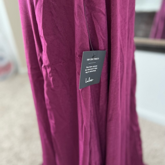 NWT lulu’s long dress maxi dress dark red burgundy women’s size small Small - Picture 8 of 16